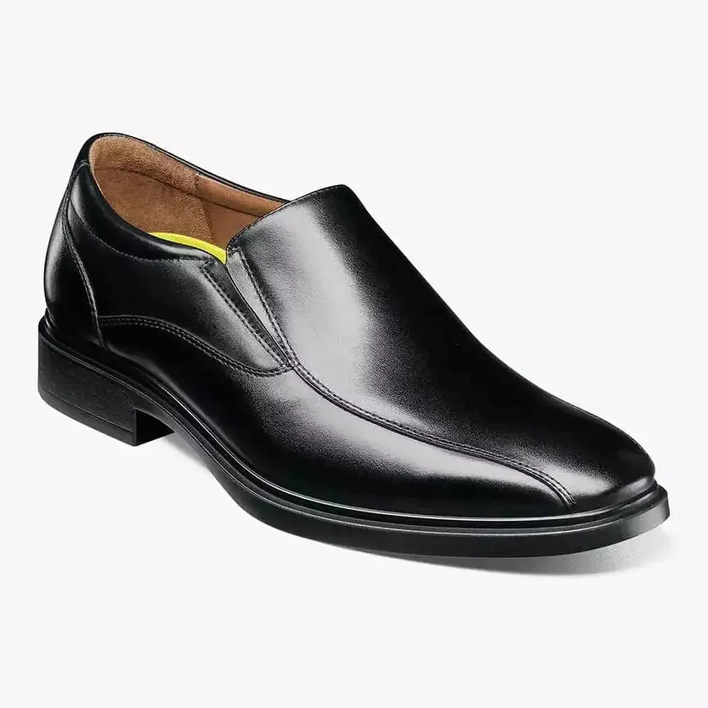 Florsheim Mens Forecast Solid Black Slip-on Leather Dress Shoes