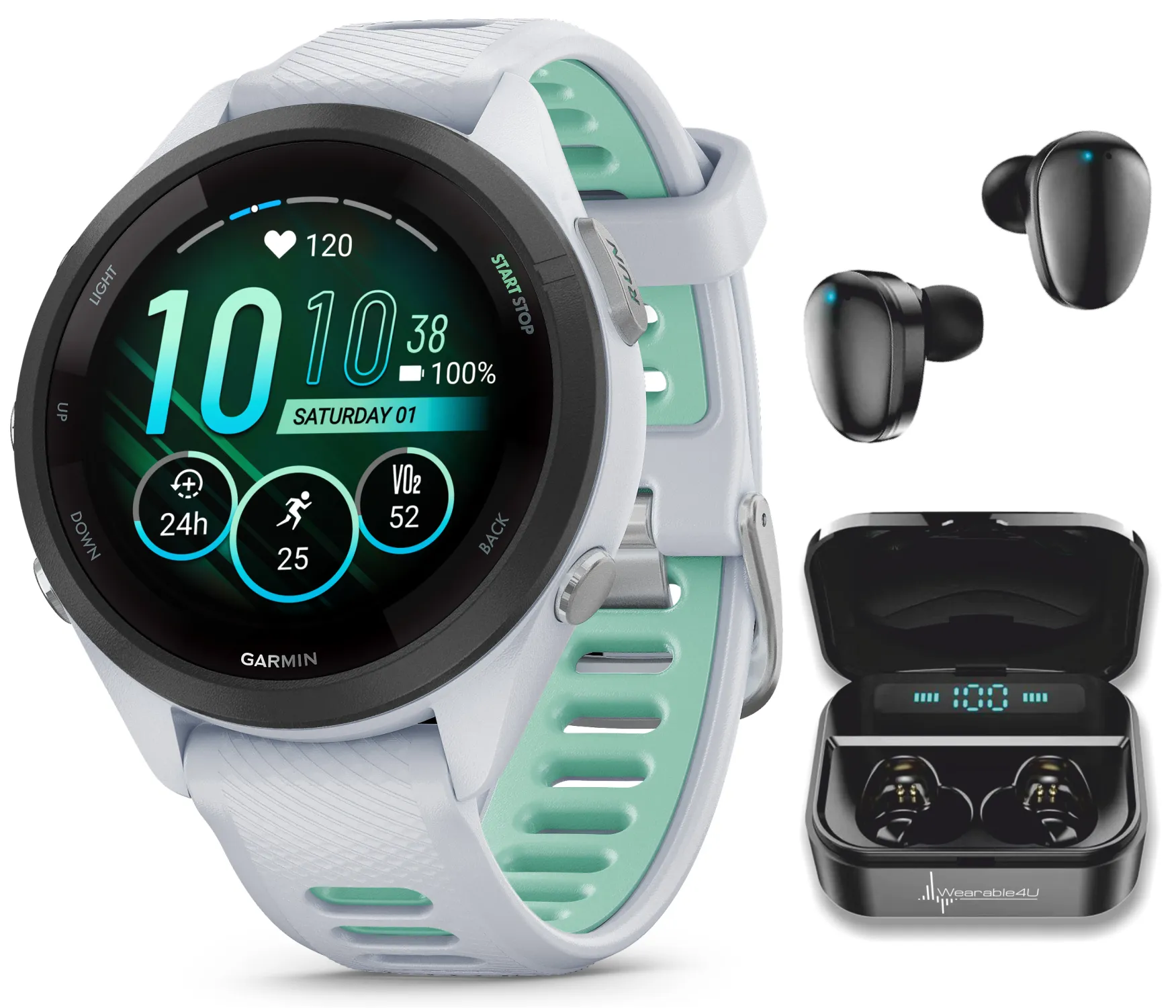 Garmin Forerunner 265 Series Running Smartwatch, 46mm or 42mm AMOLED Touchscreen Display