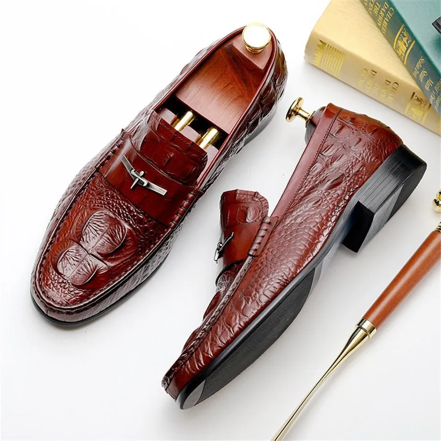 GatorLux Waterproof Embossed Leather Slip-on Loafers