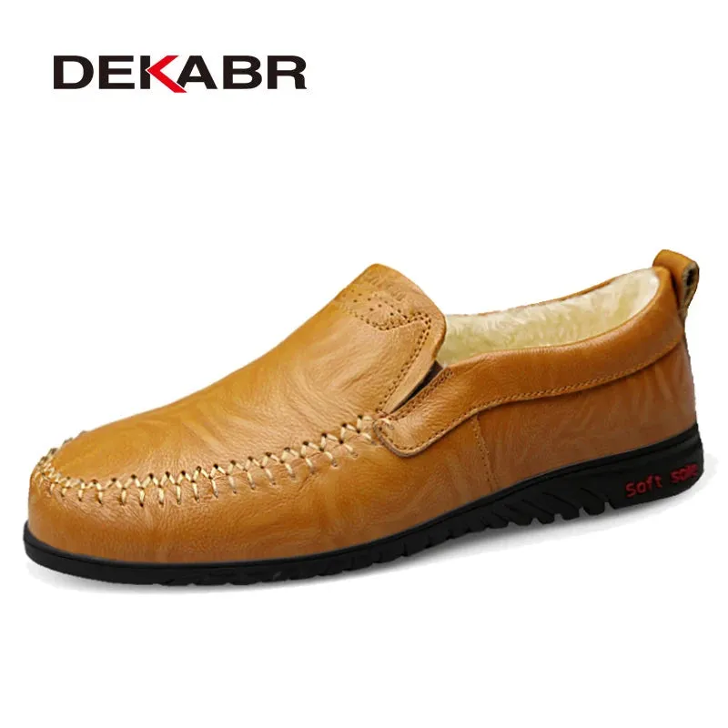 Genuine Leather Men Casual Shoes Loafers Men Shoes Quality Comfort Soft Shoes Men Flats Hot Sale Moccasins Big Size 37~47 v1