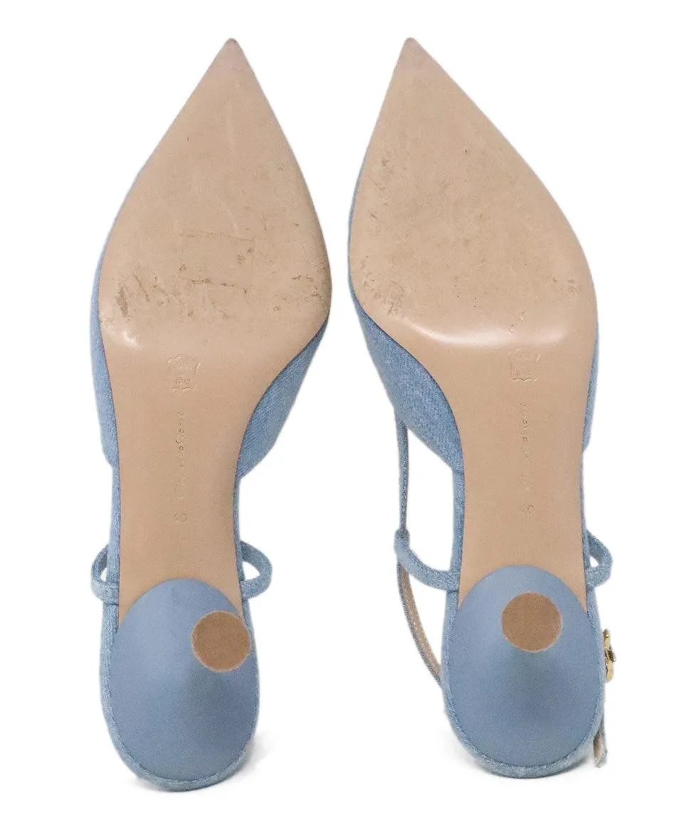 Gianvito Rossi Light Denim Sling Backs sz 10