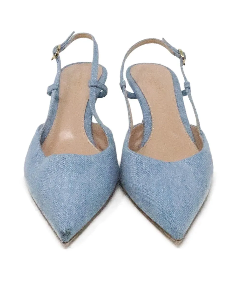 Gianvito Rossi Light Denim Sling Backs sz 10