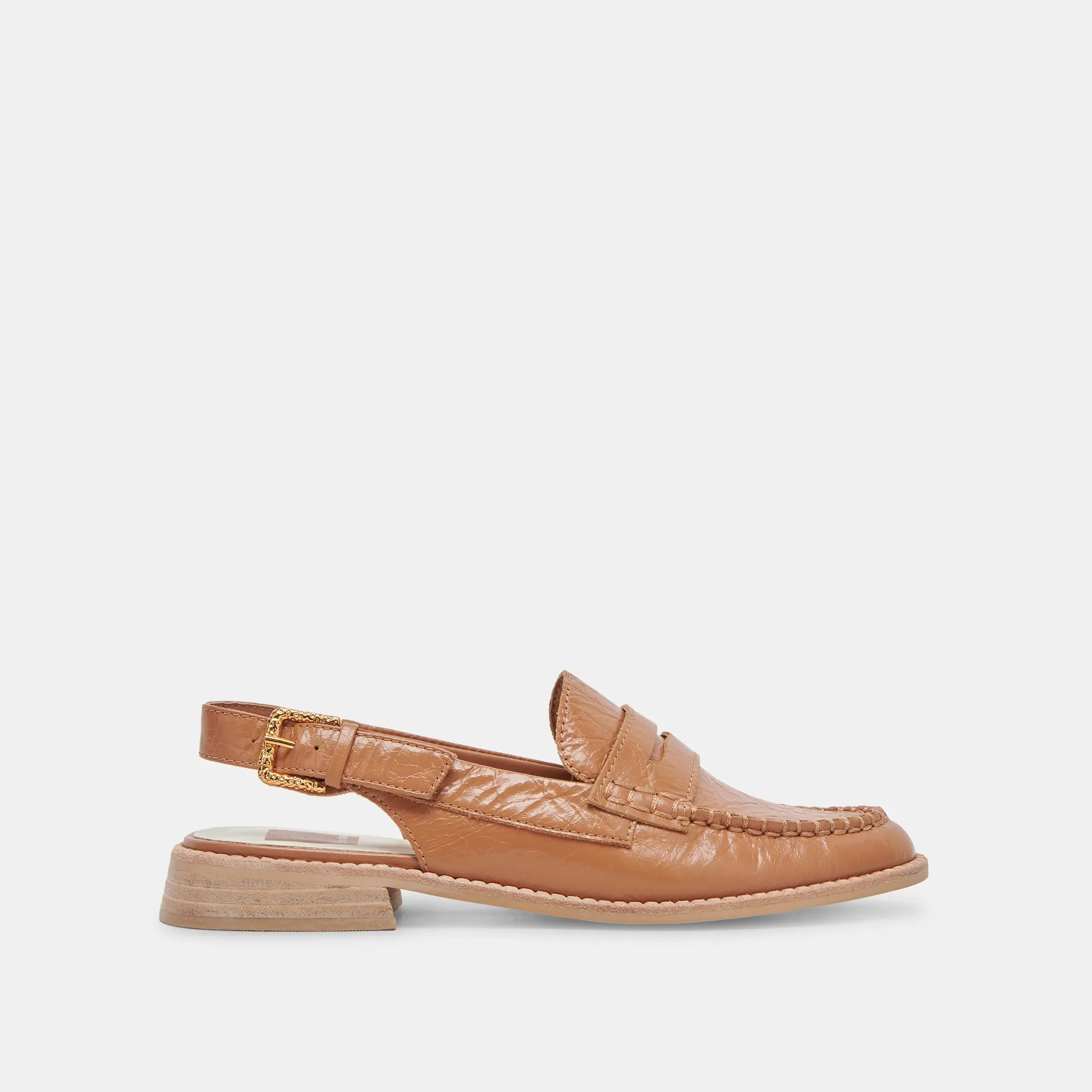 HARDI LOAFERS TAN CRINKLE PATENT