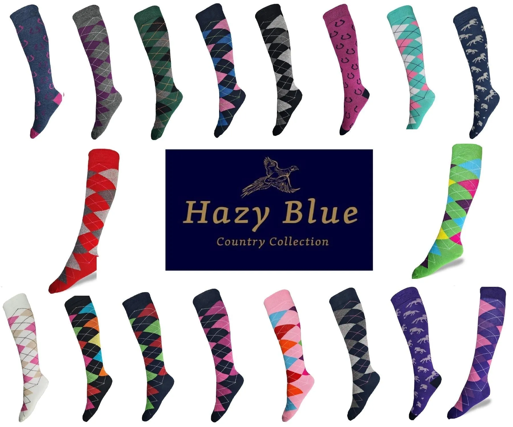 Hazy Blue Charlotte Riding Socks Multiple Colours