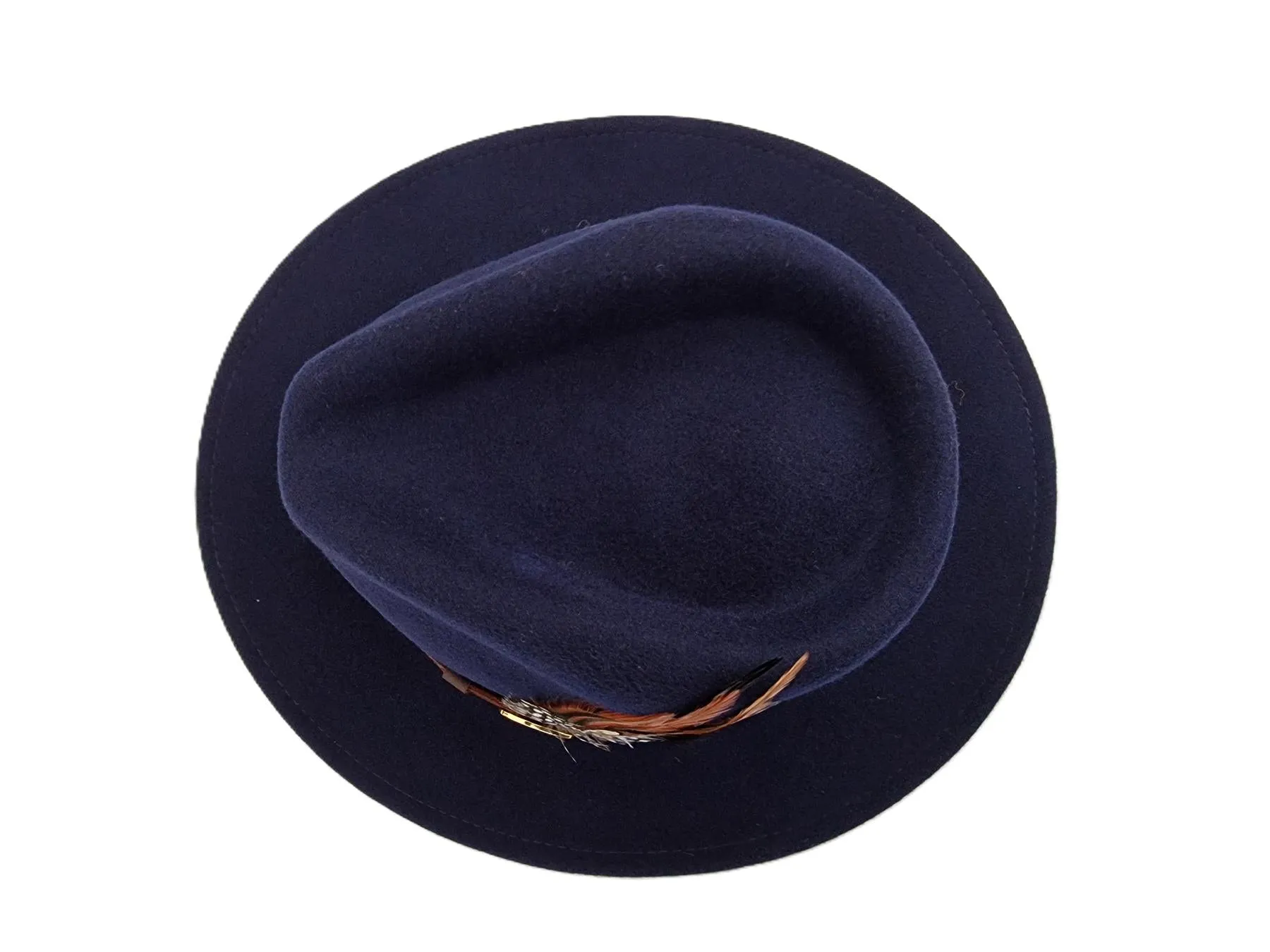 Hazy Blue Mens Ladies Hat Fedora Wide Brim Wool Hat