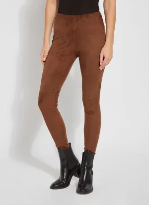 Hi Waist Suede Legging | Bronze