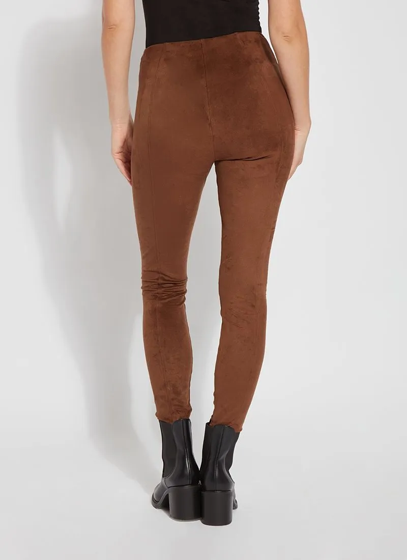 Hi Waist Suede Legging | Bronze