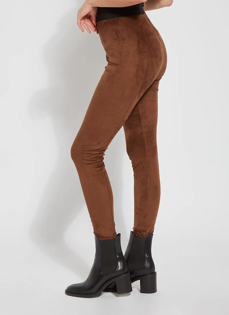 Hi Waist Suede Legging | Bronze