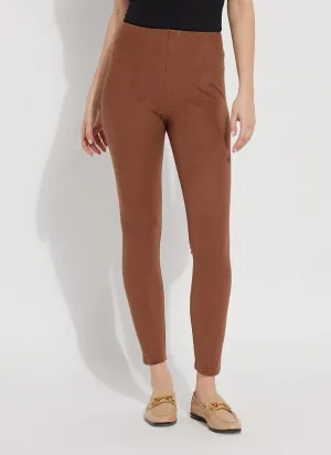 Hi Waist Suede Legging - Whiskey