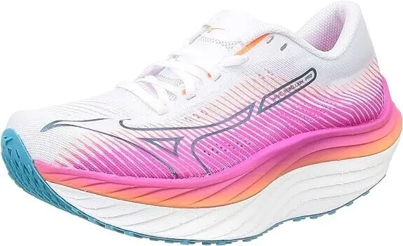 J1GD2317 Mizuno Women's Running Shoes Wave Rebellion Pro White x Pink US 6.5