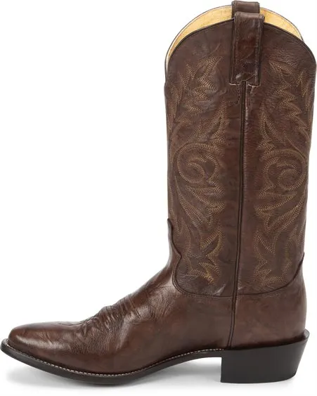 Justin Buck Dark Brown J-Toe Western Boots for Men