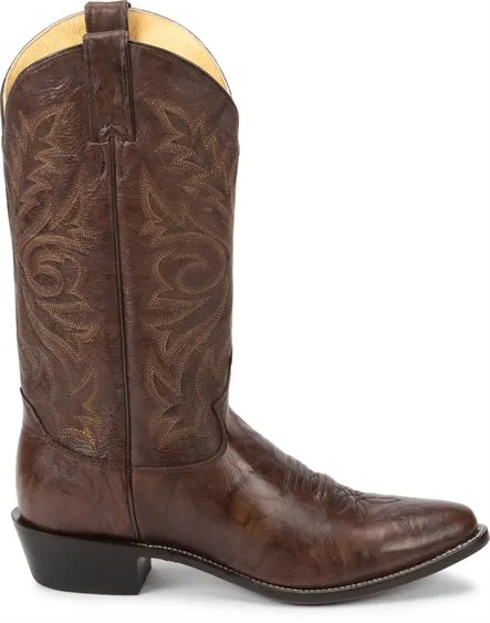 Justin Buck Dark Brown J-Toe Western Boots for Men