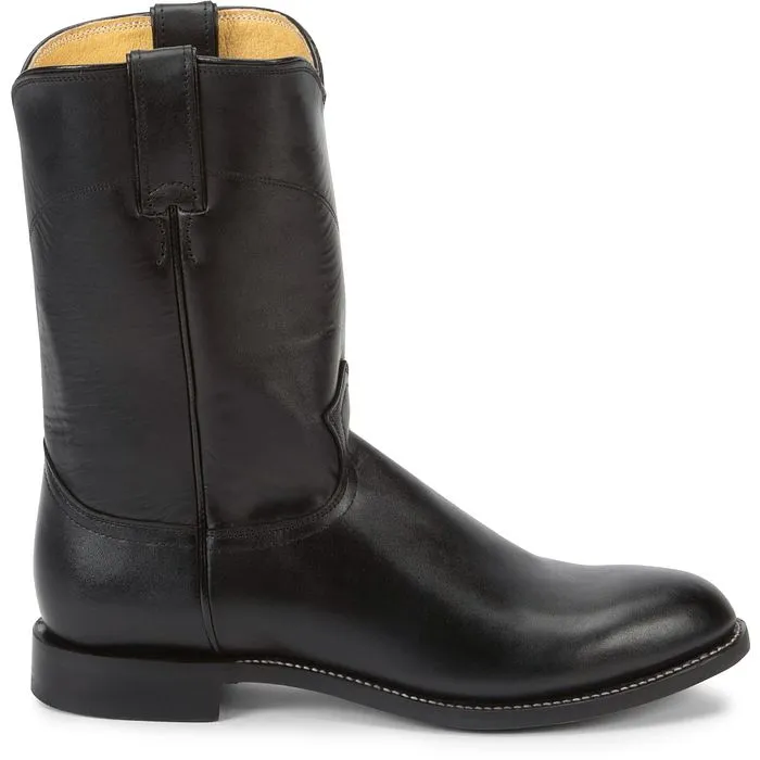 Justin Men's 10" Jackson Black Round Toe Roper Boots