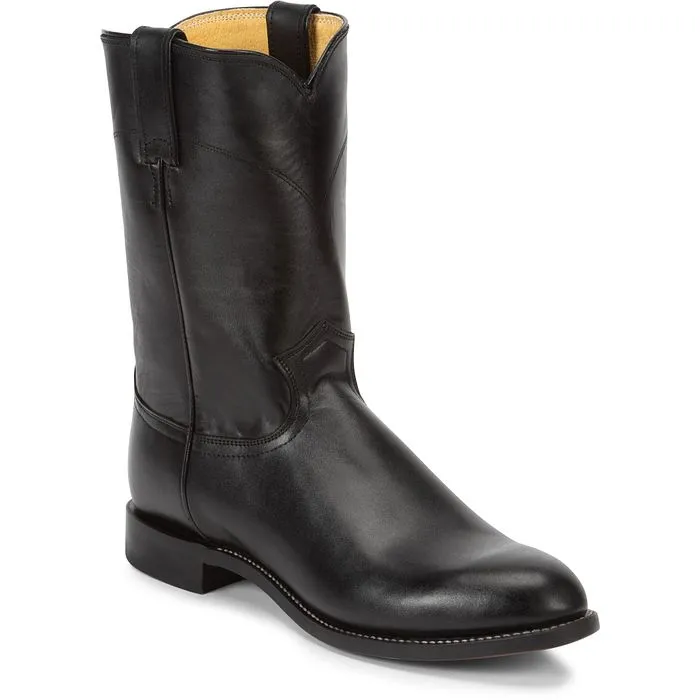 Justin Men's 10" Jackson Black Round Toe Roper Boots