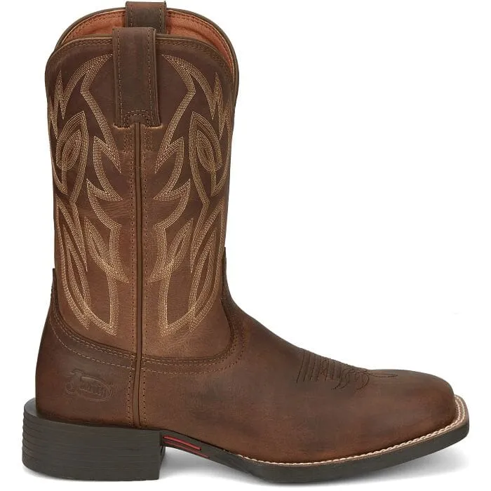 Justin Men's - 11" Canter Dusky Brown Western Boot - Wide Square Toe