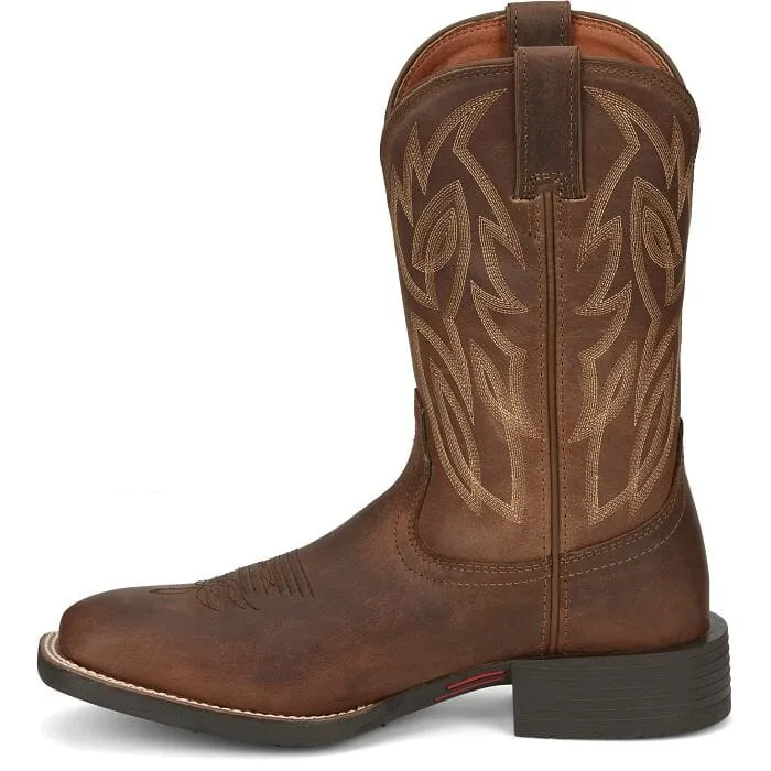 Justin Men's - 11" Canter Dusky Brown Western Boot - Wide Square Toe