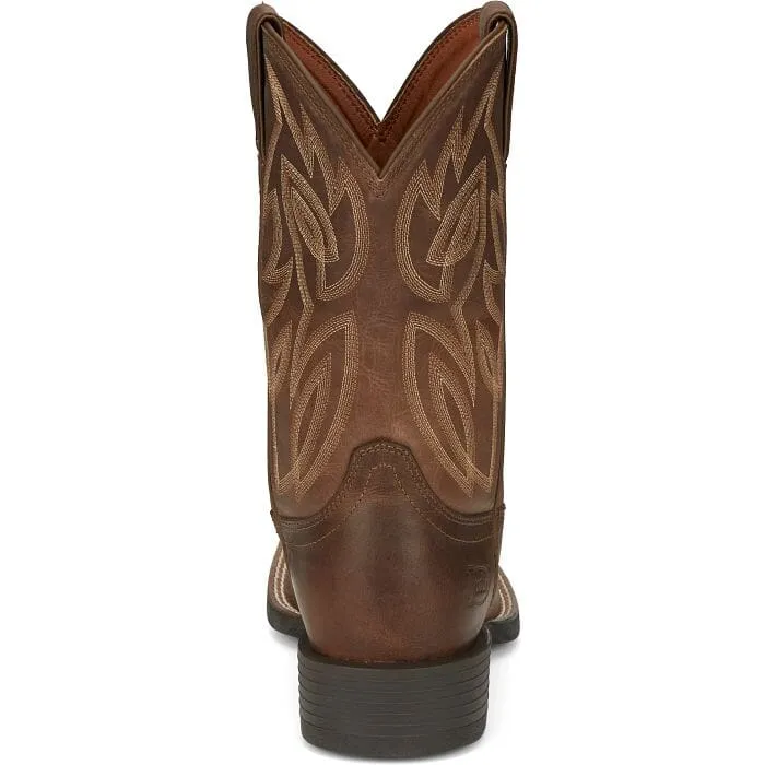 Justin Men's - 11" Canter Dusky Brown Western Boot - Wide Square Toe