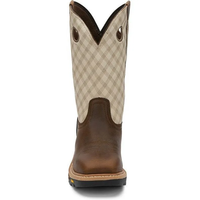 Justin Men's RoughNeck 12" Western Work Boot - Brown - WK2116