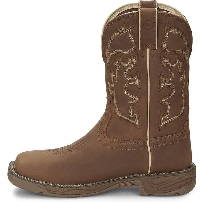 Justin Men's Rush 11" Steel Toe Western Work Boot -Tan- WK4331