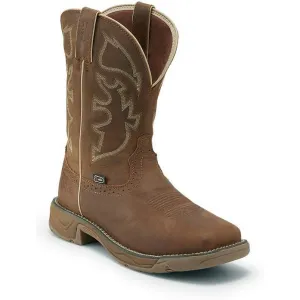 Justin Men's Rush 11" Steel Toe Western Work Boot -Tan- WK4331