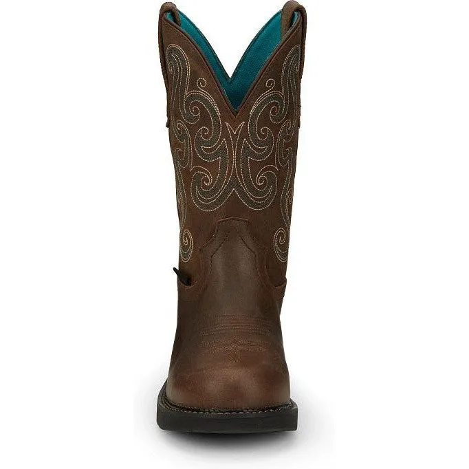 Justin Women's Tasha 11" ST WP Western Work Boot -Brown- GY9991