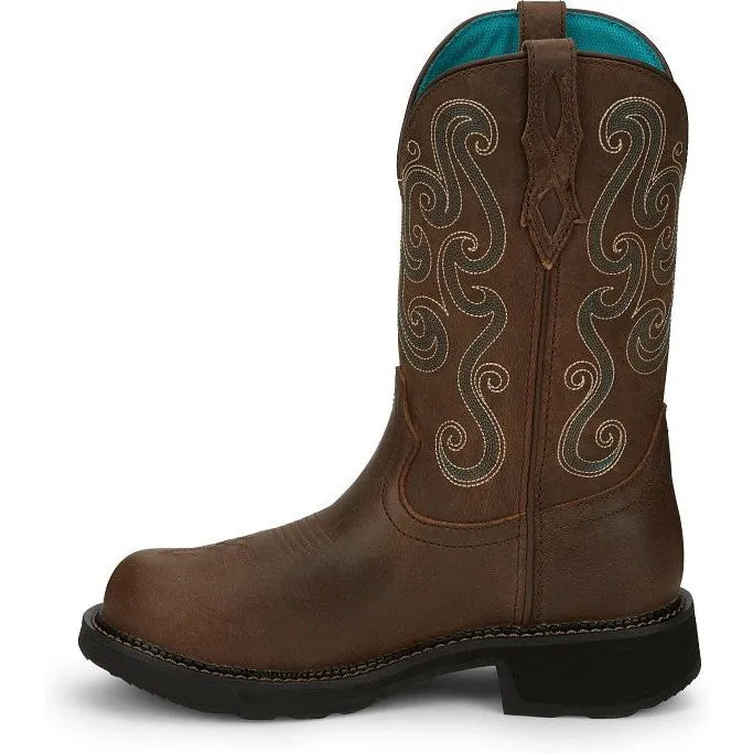 Justin Women's Tasha 11" ST WP Western Work Boot -Brown- GY9991