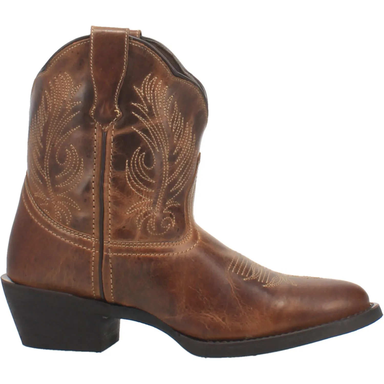 Laredo Dark Tan Tori J-Toe Western Bootie for Women