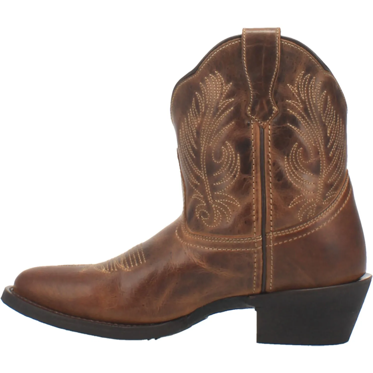 Laredo Dark Tan Tori J-Toe Western Bootie for Women