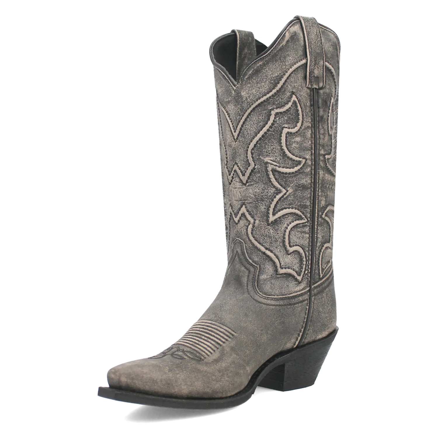 Laredo Weathered Black Reva Snip Toe Western Boots for Women