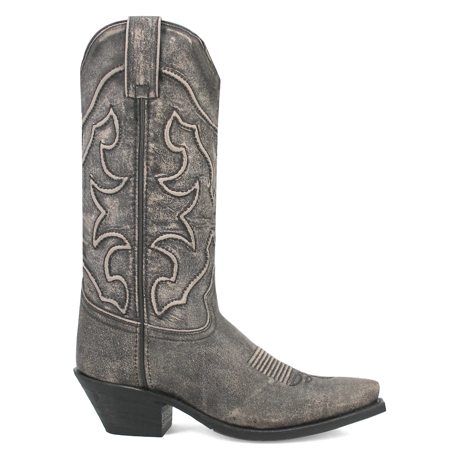 Laredo Weathered Black Reva Snip Toe Western Boots for Women