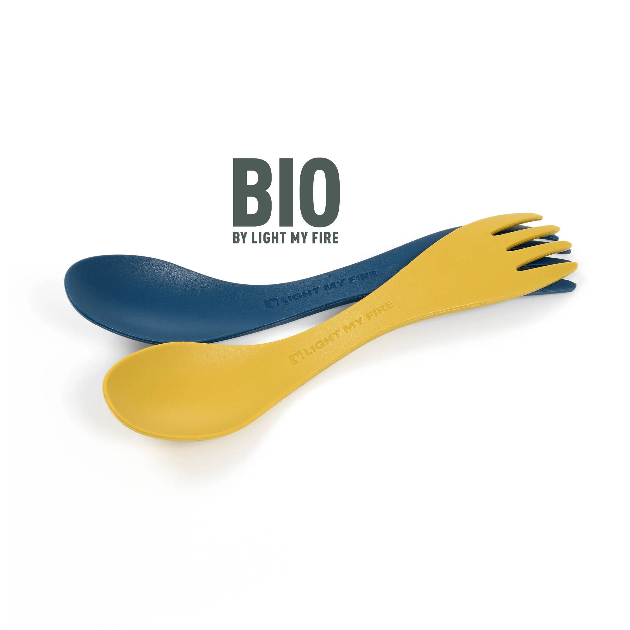 Light My Fire Spork Little Bio 2-pack  Musty Yellow/Hazy Blue | Buy Light My Fire Spork Little Bio 2-pack  Musty Yellow/Hazy Blue here | Outnorth