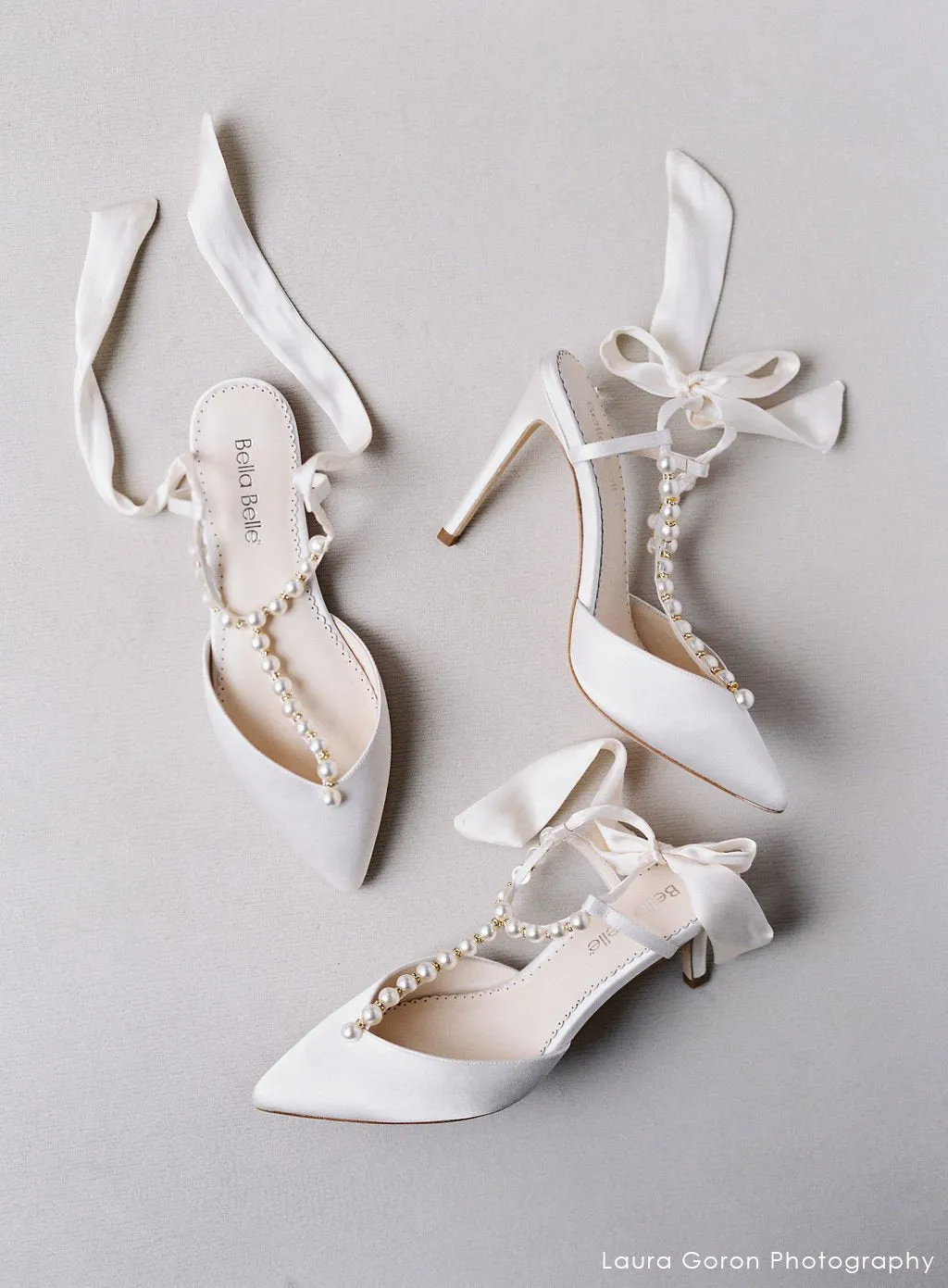 Lucia - Ivory Pearl & Crystal Low Heels