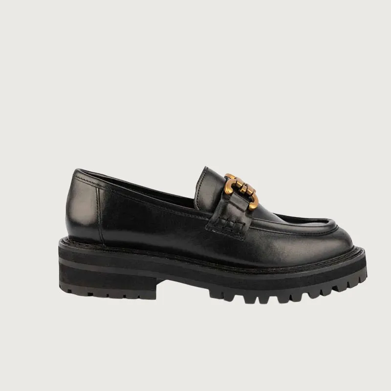 Maison Toufet Noemia Black Leather Loafers