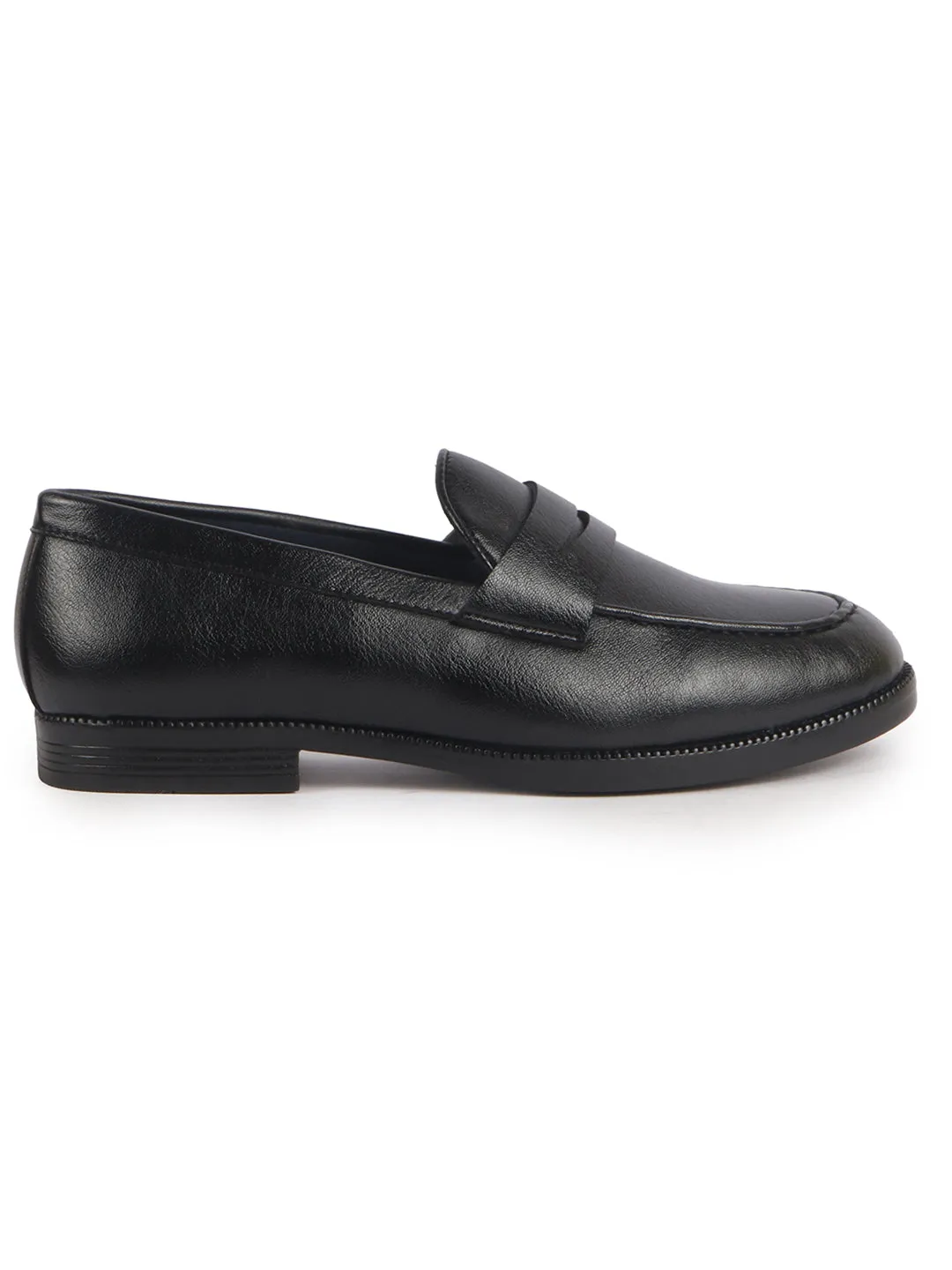 Men Black Formal Moccasins Slip On Shoes for Office|Memory Cushion Insole|Meeting Comfort Slip-Ons