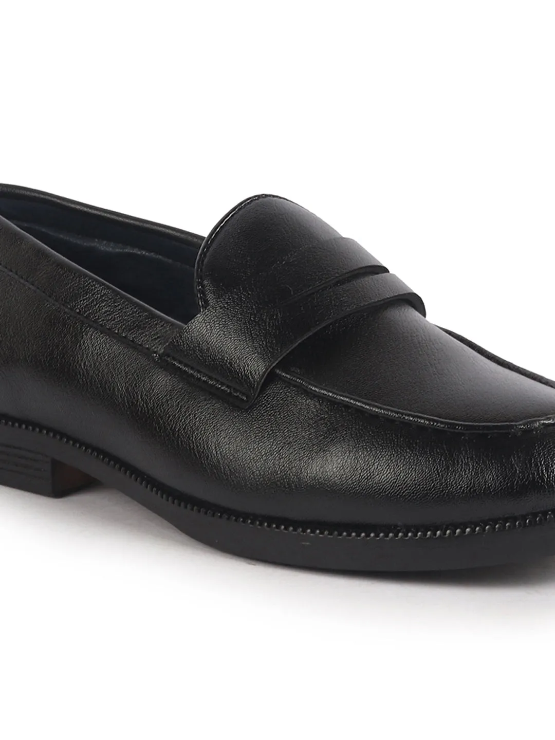 Men Black Formal Moccasins Slip On Shoes for Office|Memory Cushion Insole|Meeting Comfort Slip-Ons