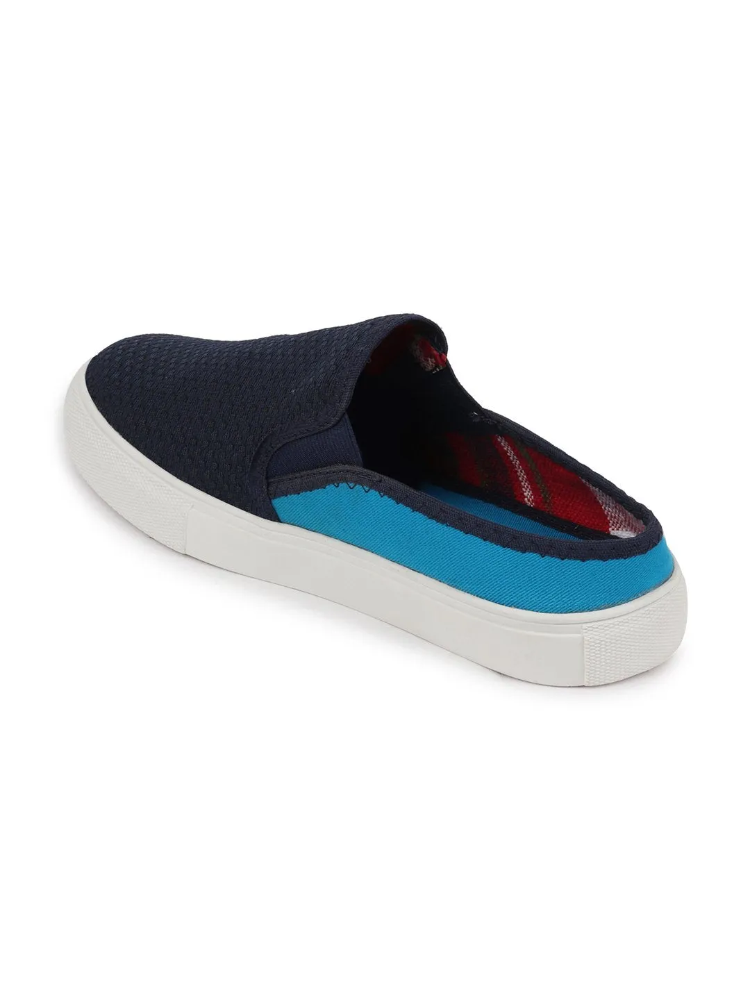 Men Blue Back Open Casual Shoes Mules