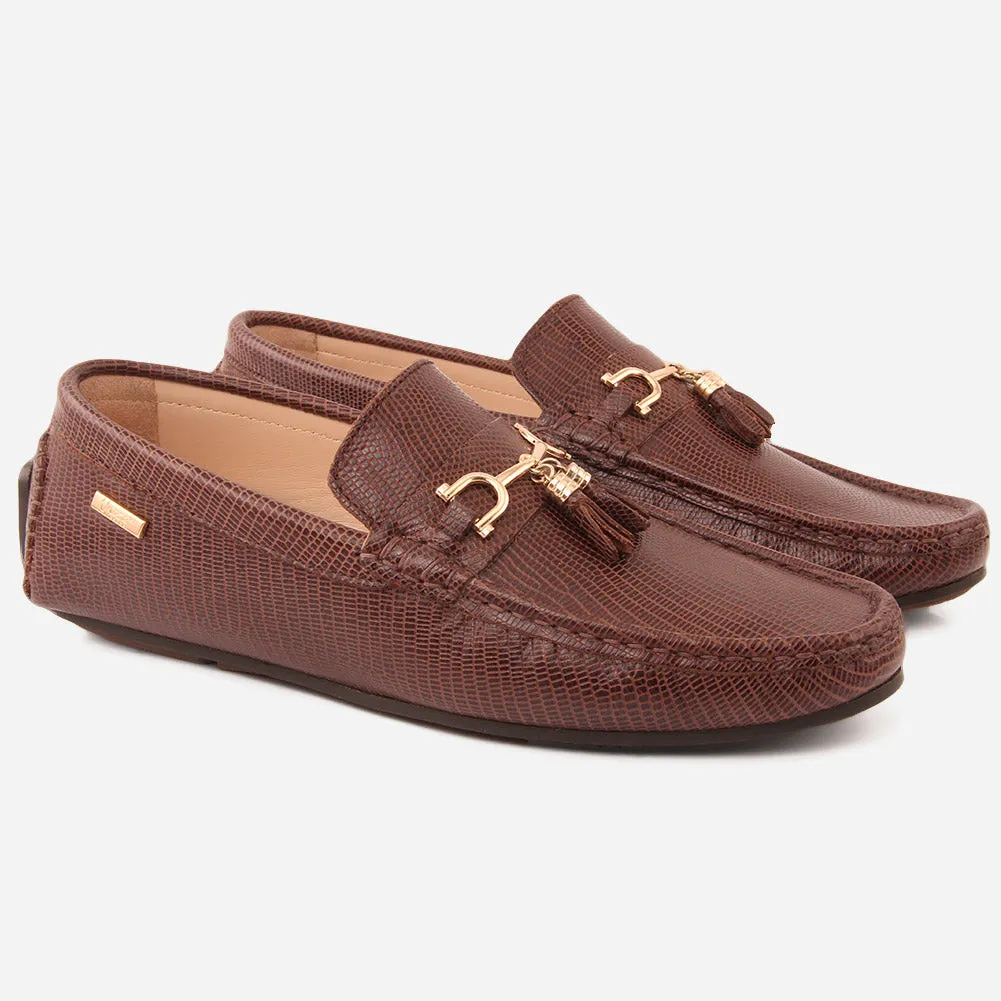 Men "EILIE" Leather Slip Ons Dress Moccasin Shoes