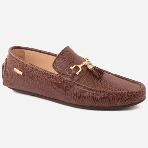 Men "EILIE" Leather Slip Ons Dress Moccasin Shoes