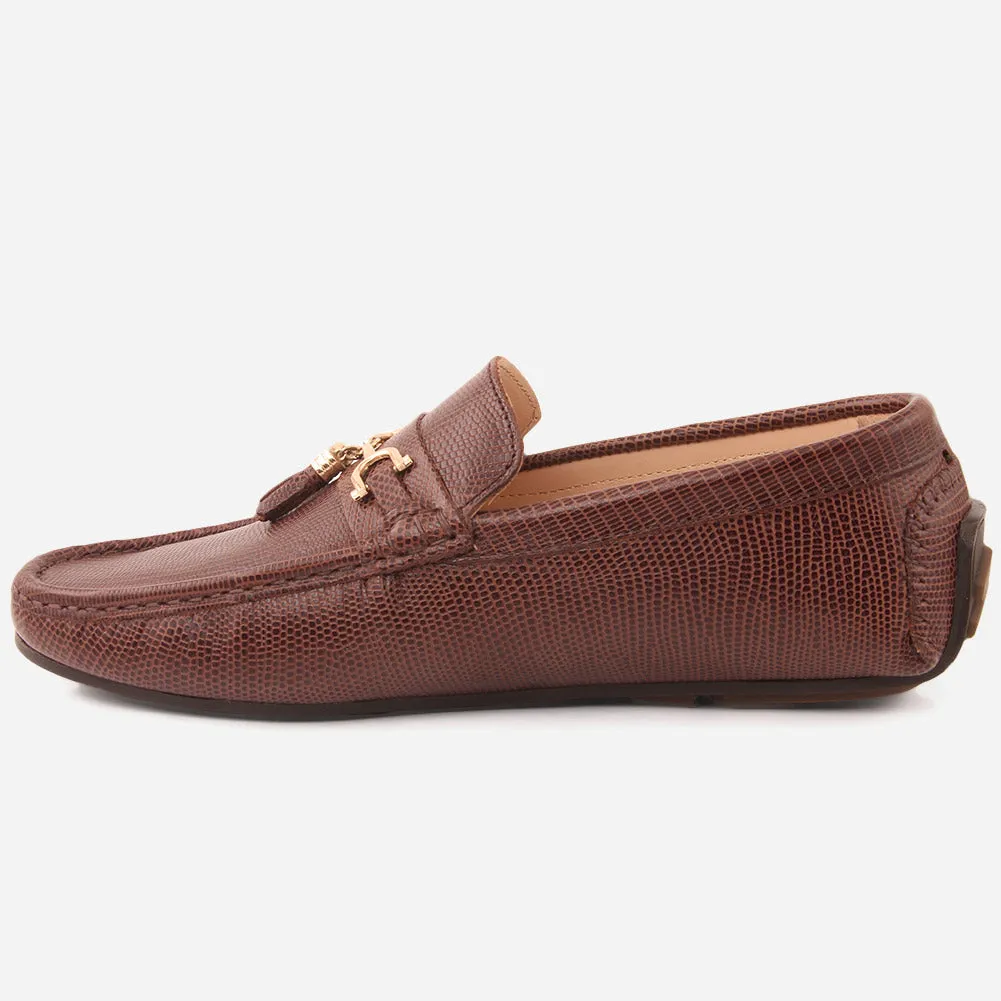 Men "EILIE" Leather Slip Ons Dress Moccasin Shoes