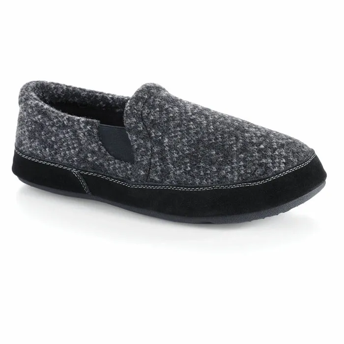 Mens Acorn Fave Gore Italian Wool Moccasins Charcoal Tweed