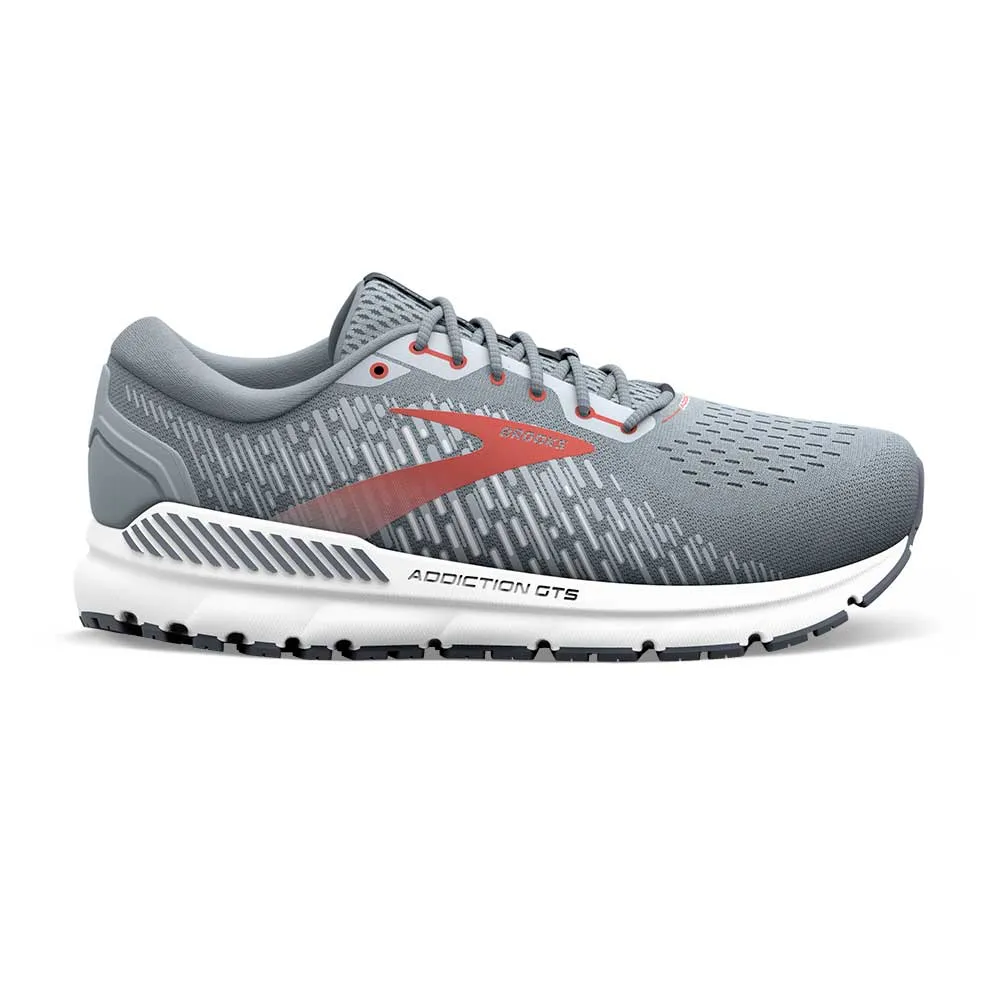 Men's Addiction GTS 15 Runing Shoe - Grey/Ebony/Chili Oil- Narrow (B)