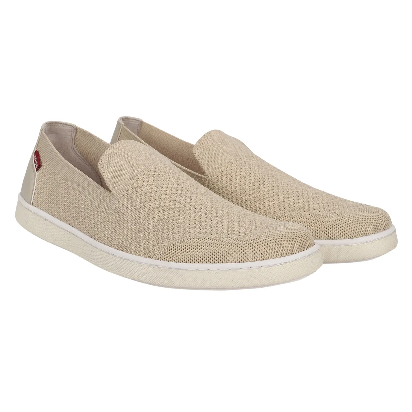 Men's Beige Solid Slip-On Sneaker