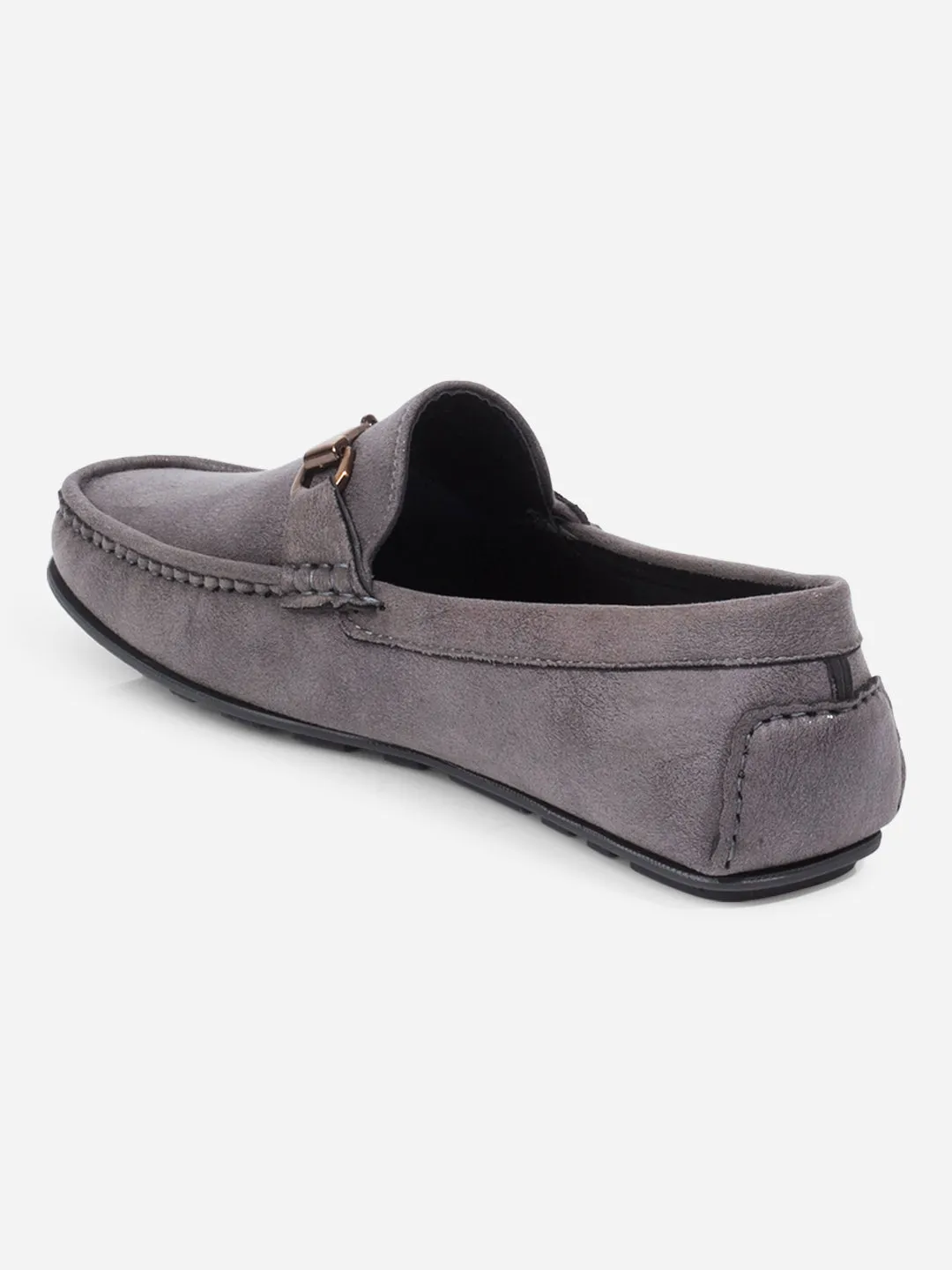 Men's Grey Moc Toe Buckle Loafer (IX4115)