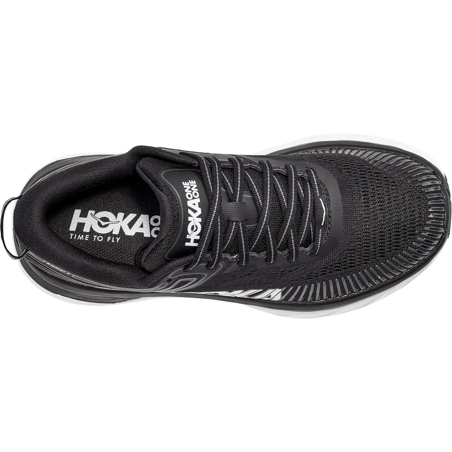 Men's Hoka Bondi 7 Black/White Mesh