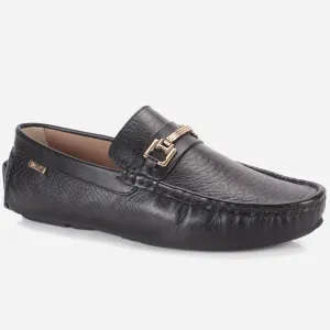 Men's "ALPHA" Textured Leather Moccasins Shoes