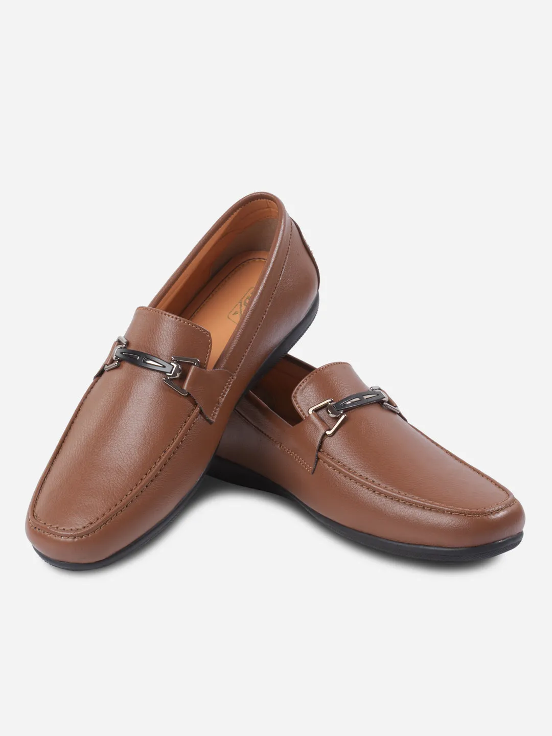 Men's Tan Moc Toe Buckle Loafer (IX4117)