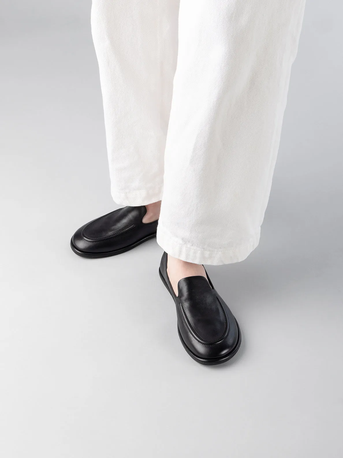 MIENNE 101 - White Leather Loafers