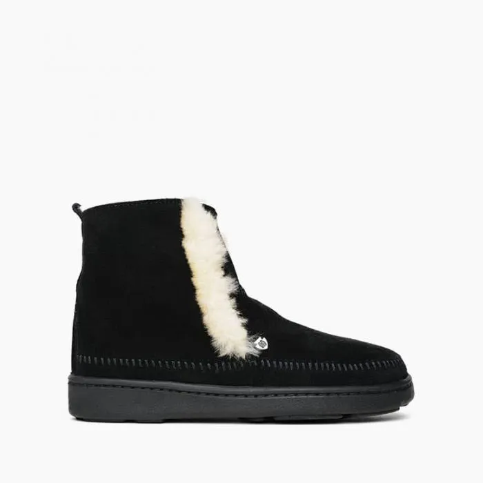 Minnetonka Black "Jade" Sheep Skin Bootie