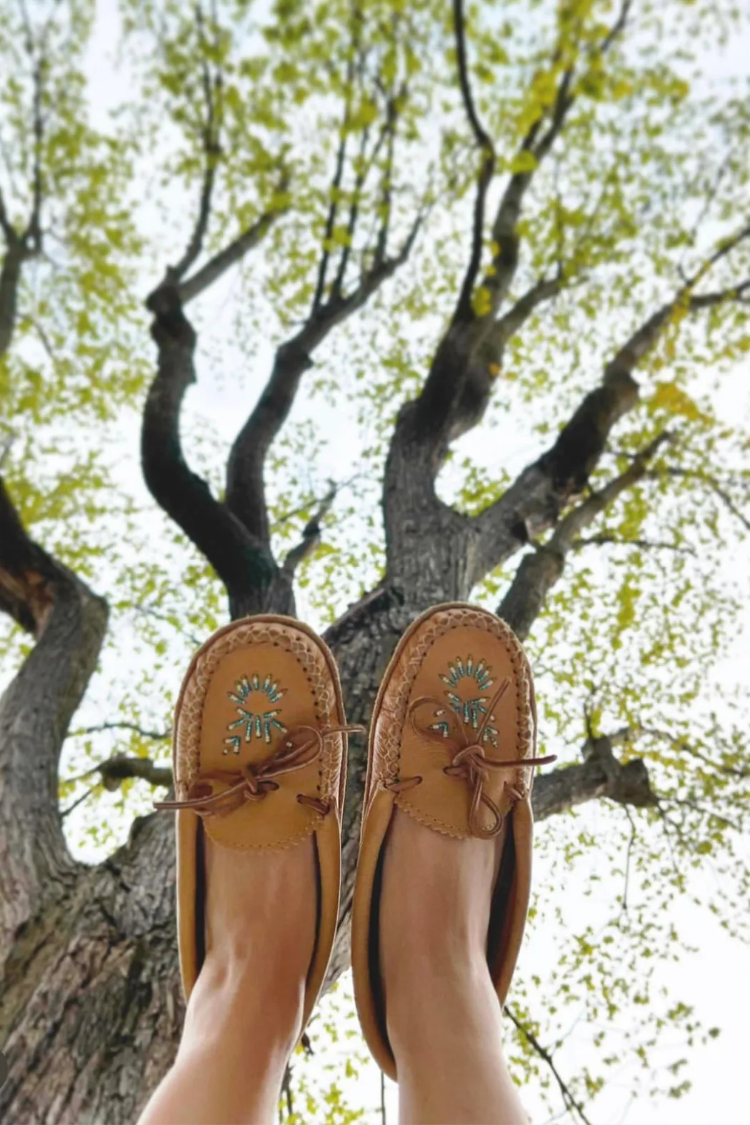 Moose Hide Leather Beaded Moccasins