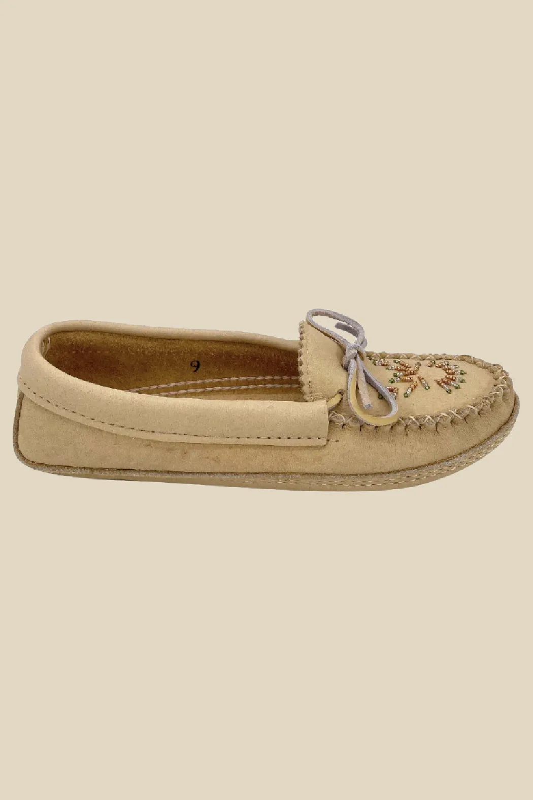 Moose Hide Leather Beaded Moccasins